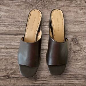 Adrienne Vittadini Leather Albi Mules. 10M NWOT, Gorgeous! Dark Chocolate Brown